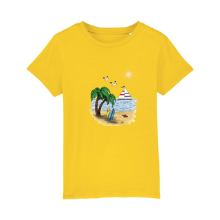 Kipla Shirt Mädchen Jungen gelb Strand 3-4 Jahre